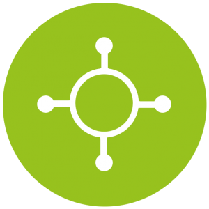 Green four pathways symbol